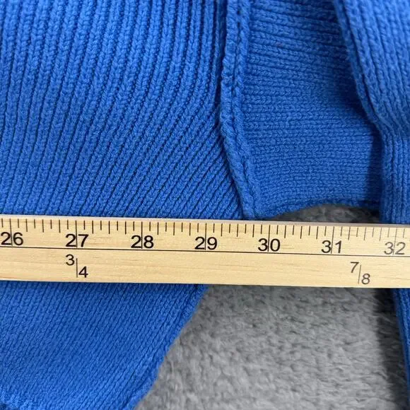 Free People Oversized Sweater Women’s Medium Blue Relaxed Ribbed Knit Cropped - Picture 5 of 11